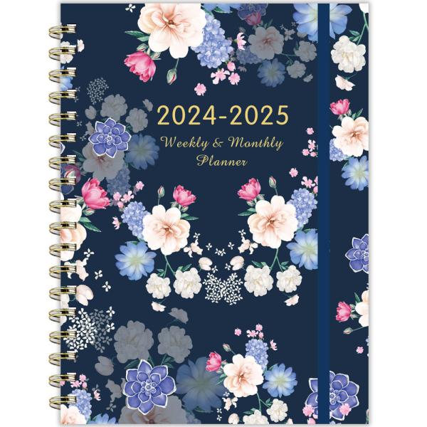 Wholesale A5 Gold Rings School Journal Logo Custom Spiral Printing Students Monthly Planner Hardcover Notebooks for Students