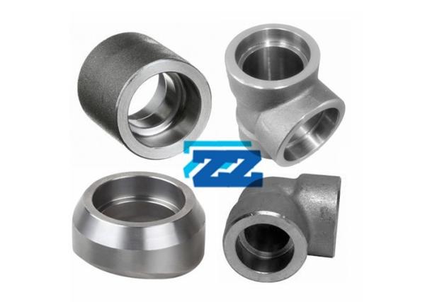 Carbon Steel Socket Weld Pipe Fittings 1 / 8 - 4  Inch Size Round Shape