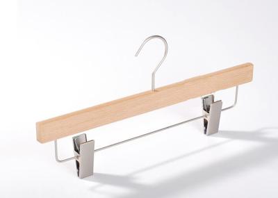Natural Lotus Wood Clothing Store Hangers With Clips For Displaying Pants