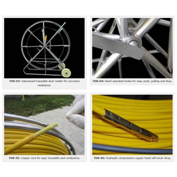 Steel Copper Wire Fiber Cable Assembly Traceable Duct Rodder For Excellent Conductivity