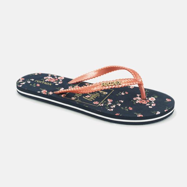 Womens Flowers Printed Water Resistant EVA Flip Flop With Thick Sole