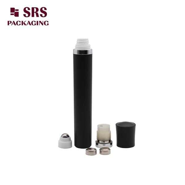 Empty Cosmetic Matte Black Vibrating Roller Ball Bottle 10ml for Eye Serum