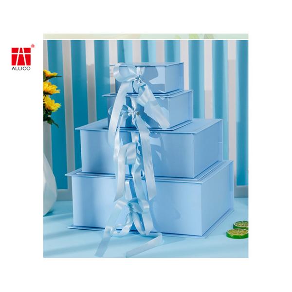 Paper Box Folding Cardboard Printed Magnetic Ribbon Packaging Gift Box Wedding