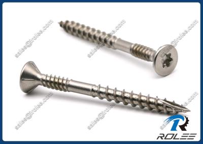 Stainless Steel Counstersunk Torx Double Thread Decking Screws w/ 4 Nibs Type 17
