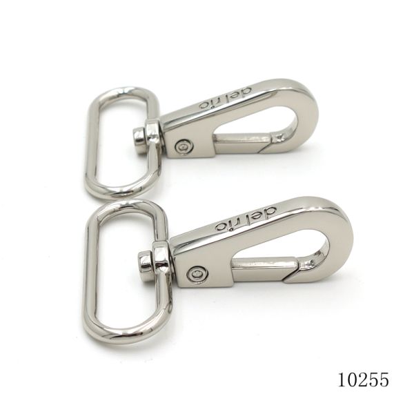 Nickel Logo Engraved Nickel Swivel Snap Hook Metal Hooks For Handbag Fittings