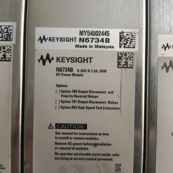 Agilent Keysight N6734B 50 W DC Power Module 35 V / 1.5 A Single Slot Module For N6700/N6705