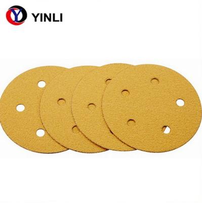 150mm 40 Grit Aluminum Sanding Disc Yellow For Auto Body