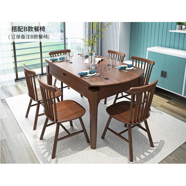 Custom Rectangular Solid Wood Table , Extendable Dining Table With Chairs