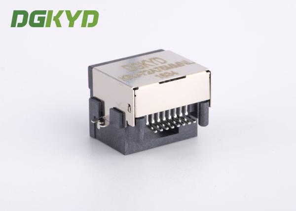 Protégez le connecteur supplémentaire à angle droit d'Ethernet du profil bas rj45, le cric 8p8c