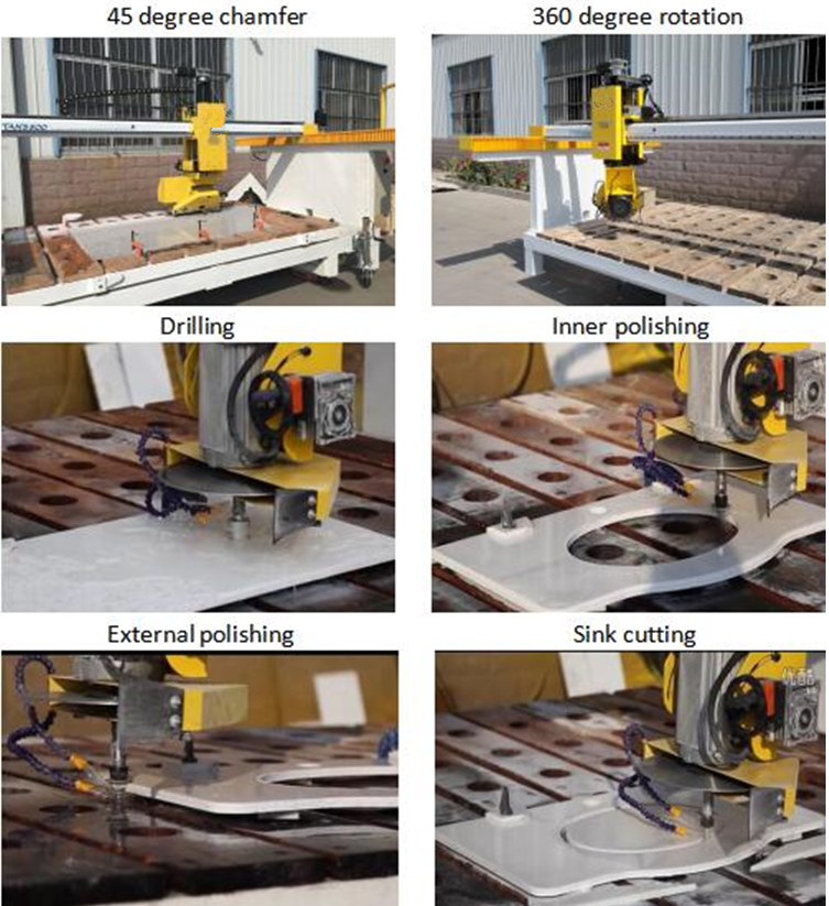Мост Cnc оси автомата для резки 5 Countertop 100MM мраморный каменный увидел