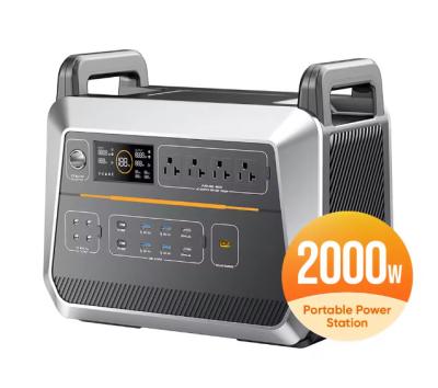 2000W Portable Solar Power LiFePO4 Battery Station 110V 120V 220V AC Output Portable Power Generator