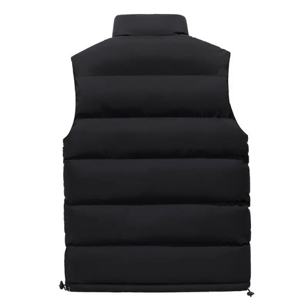 High Quality Winter Warm Men'S Cotton Vests Custom Logo Plus Size Casual Loose Solid Sleeveless Zipper Puffer Vest Jacket Men