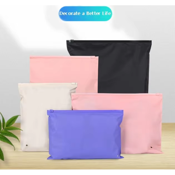 Customized PVC matte zipper clothing bags, plastic zipper locks, clothes, T-shirts, other clothing packaging - for socks and shoes