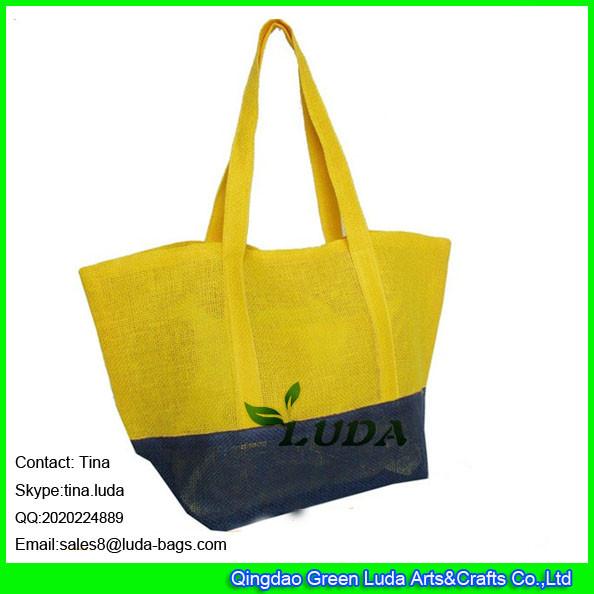 LUDA ladies straw detail shopping bag color block paper straw beach bags