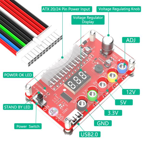 ATX Power Supply Breakout Board и акриловый корпус для легкой установки