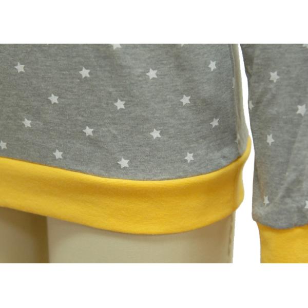 Cute Elbow Star Patch Casual Ladies Wear Cotton Winter Pajamas Big Eyelet At Front