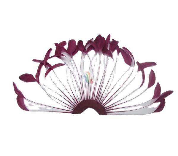 15x30cm Stripped Coque Feather Blower , Hand Held Feather Fans For Wedding