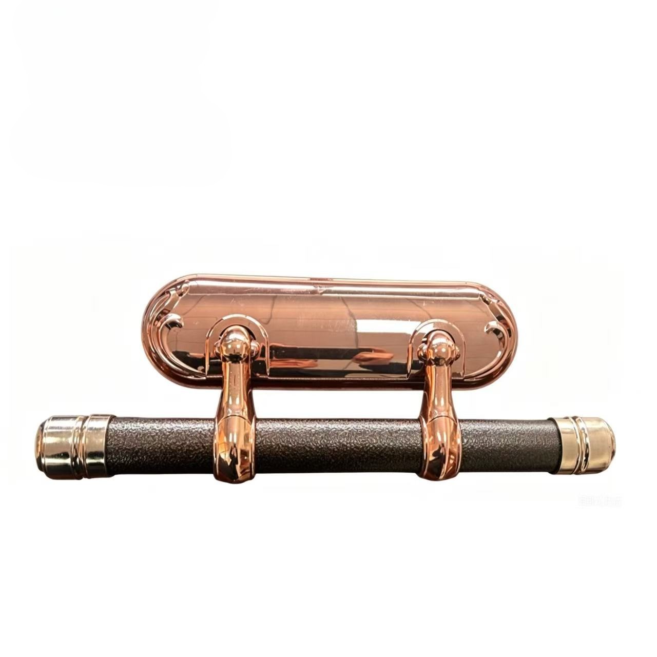 Swing Bar Handle with bright gold electroplated backplate and textured non‑slip grip bar