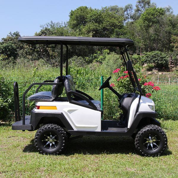 Lifted 2-Seat 2 Rear Electric Golf Buggy With 30% Climbing Ability 48v Lithium Battery Range For 50-70 Km