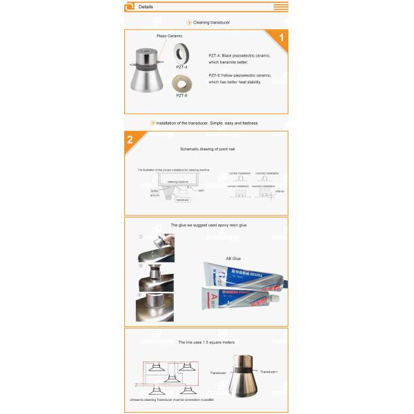 28khz/100W ultrasonic transducer low frequency for 28khz frequency ultrasonic cleaning machine
