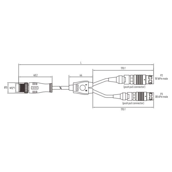 8 Pin a закодировал кабель M12 Splitter M12 y к DC RJ45 8P8C 5.5x2.1