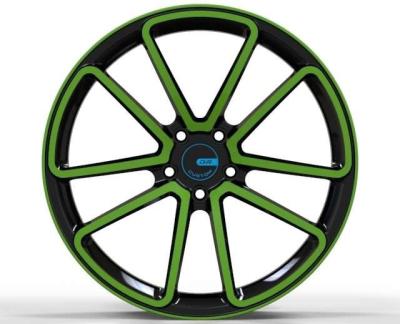 O automóvel de passageiros uma parte forjou as rodas 18x8 verde preto 22 polegadas