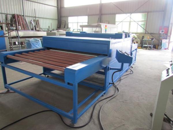 Hollow Glass Heated Roller Press Machine Blue Double Glazing Machinery