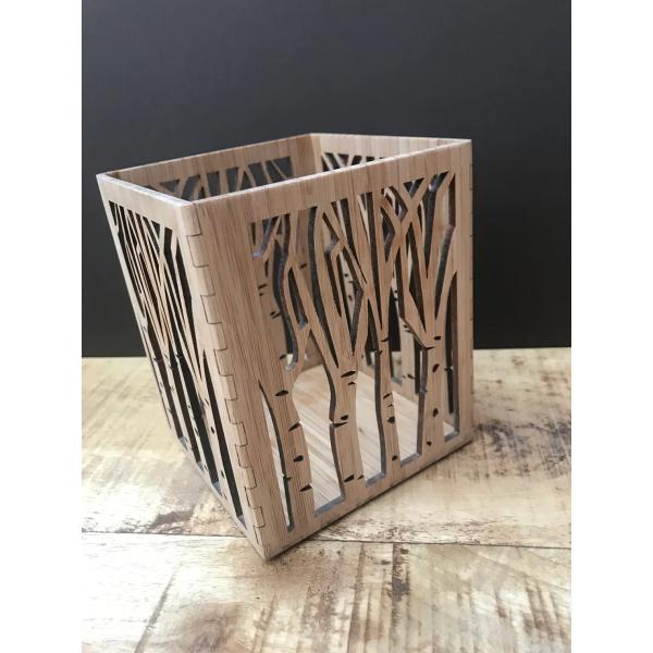 Wooden Plain Color Candle Lantern for Handmade Tea Light Holders in Laser Cut Design