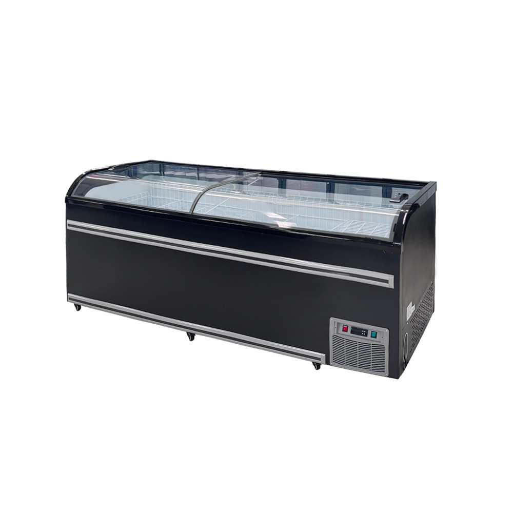 Commercial Freezer with Digital Thermostat and Sliding Glass Door for Direct Cooling in Supermarkets and Restaurants