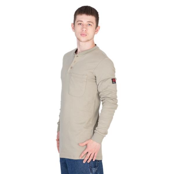 Fire Retardant Welding Workwear Henley Shirt Khaki FR Shirt Manufacturer