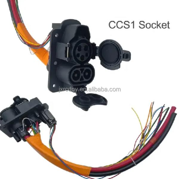 Electric EV Car Socket Plug IP65 Grade RDC EV Charger Socket with 1M Charging Cable