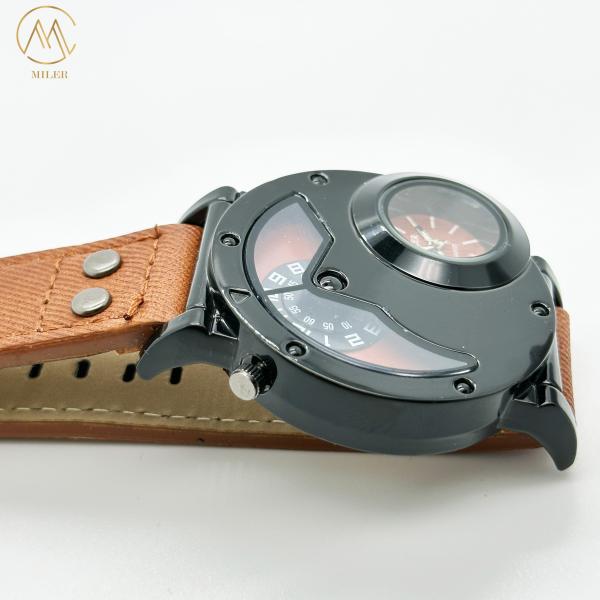 Montres à quartz créatives avec courroie en cuir denim durable pour adolescents