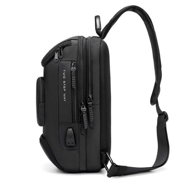 Factory wholesale custom LOGO fashion anti theft men customized waterproof shoulder chest crossbody sling bag for men