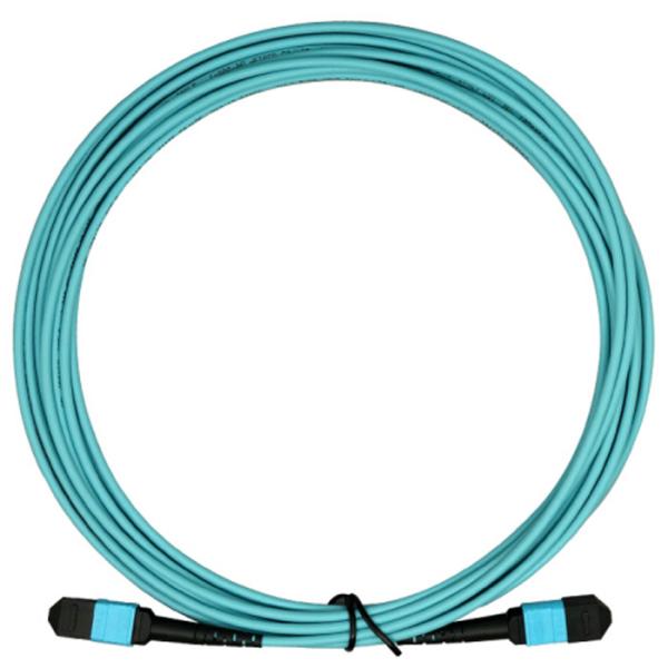 MPO To MPO 8 Core Fiber Optic Cable Fiber Optic Jumper OM3 Green PVC