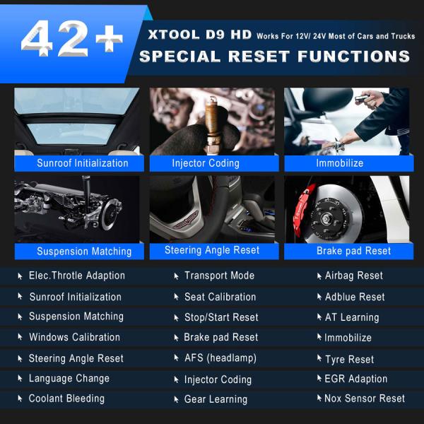 Ferramenta de diagnóstico de caminhão e automóvel diesel/gasolina XTOOL D9HD