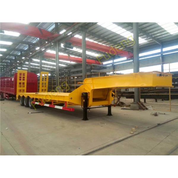 Three Axles Hydraulic Low Bed Semi Trailer Load Capacity 40 - 80 Tons