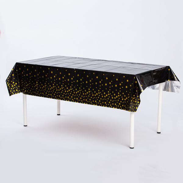 CPP Black Plastic Tablecloth Waterproof Plastic Table Covers For Party