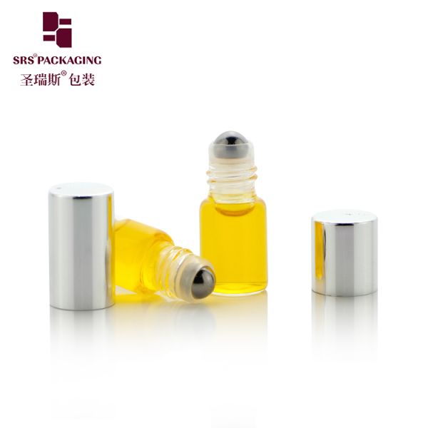1ml 2ml 3ml Empty Transparent Roller Bottle Screw Mouth Essential Oil Bottle Small Glass Bottle With Metal Cap