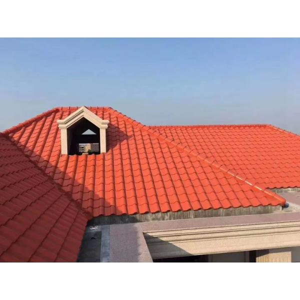 Spanish S-Shape Ceramic Roof Tiles High Grade Ceramic Rust Red Ideal For Sloped Roofs