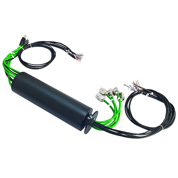 network-connected slip ring with 5 Gigabit Ethernet connections for the intelligent rotation detection system