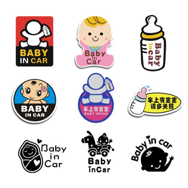 Customized Warning Kiss Cut Stickers Decals For Car Window Baby In Car
