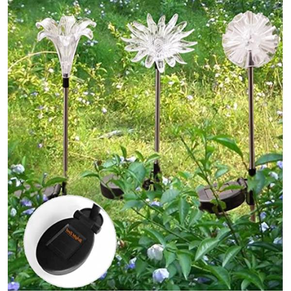 Plastic 1 Inch 1.2V Solar Flower Garden Lights
