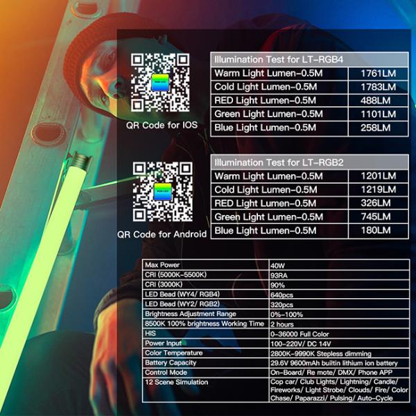 свет RGBW трубки СИД 9990K 640pcs теплый белый со светами фильма влияний