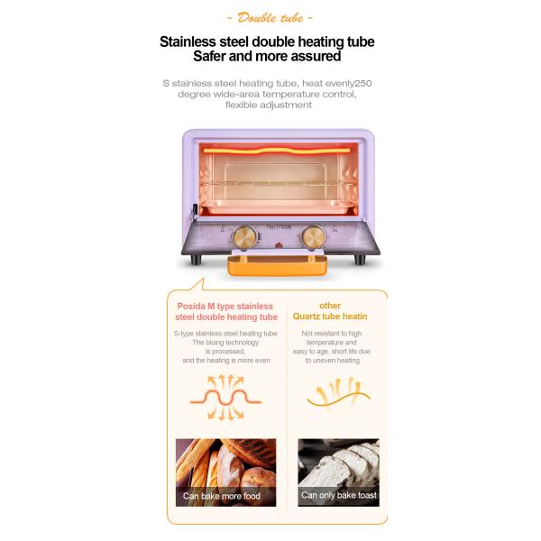 750W Toaster And Toaster Ovens 12L 220V Japanese Style Mini