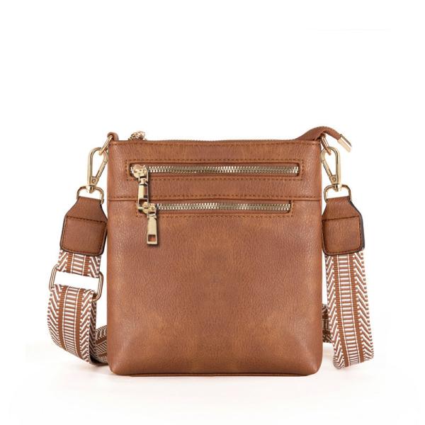NEW DETACHABLE JACQUARD STRAP RETRO COLOR PU LEATHER CROSSBODY BAG CROSS-BORDER WOMEN'S BAG