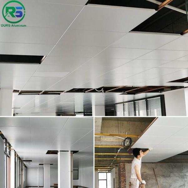 Suspended White Clip In Metal Ceiling False Ceiling Tiles Hospital Decoration 600x600mm