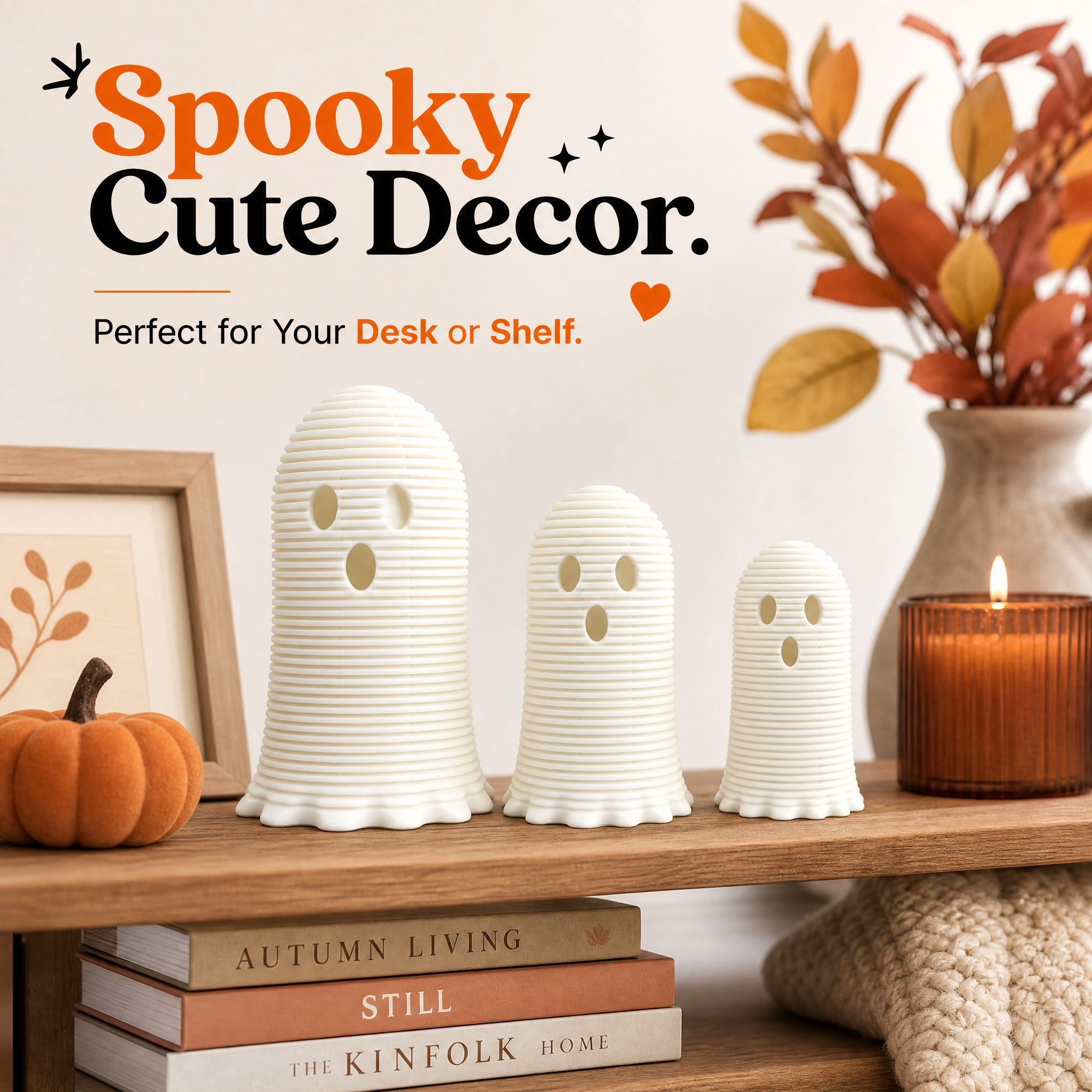 Stretch Spring Ghost Fidget Toy, 3D Printed Holiday Decoration for Halloween Table Decor