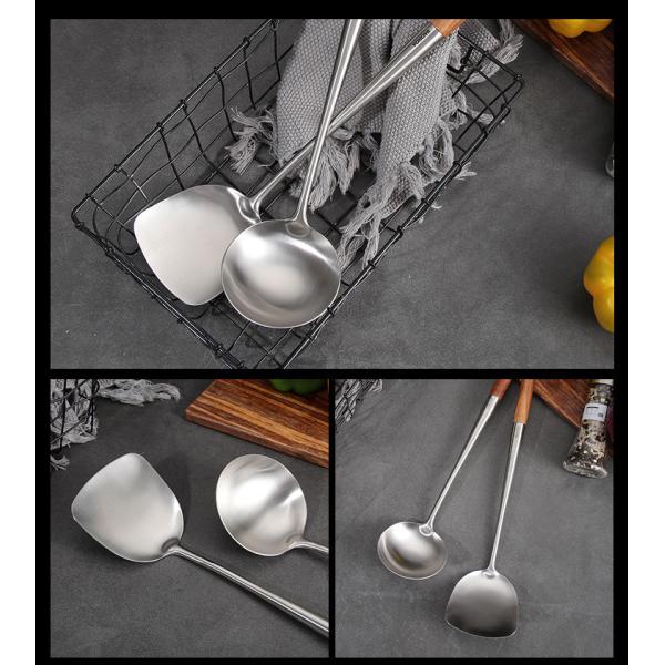 Выдвинутые утвари кухни нержавеющей стали шпателя Rosewood 304 ручки