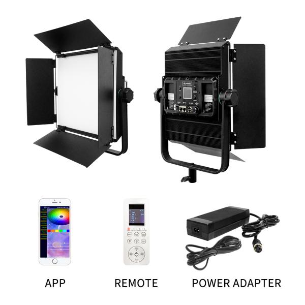 Luz de panel plano grande de 60W con luz de color RGB plegable y temperatura de color ajustable, adecuada para fotografía e iluminación industrial
