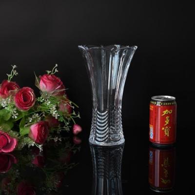 24CM Tall Curtain pattern vase high Clear glass vases China wholesale supplier